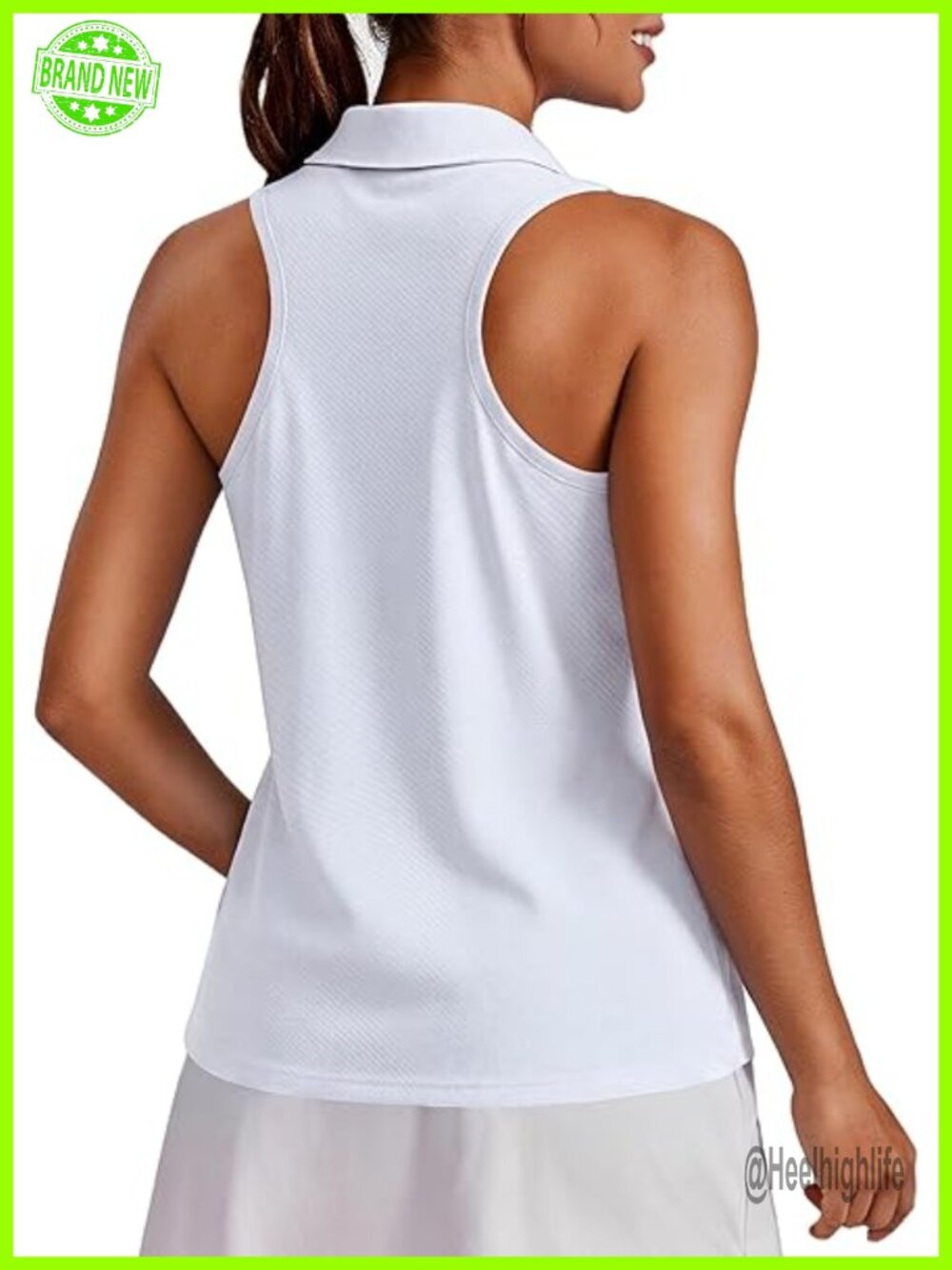 Sleeveless Polo Tank Top UPF 50+ Quick Dry 4-Way Stretch Golf Tennis Workout